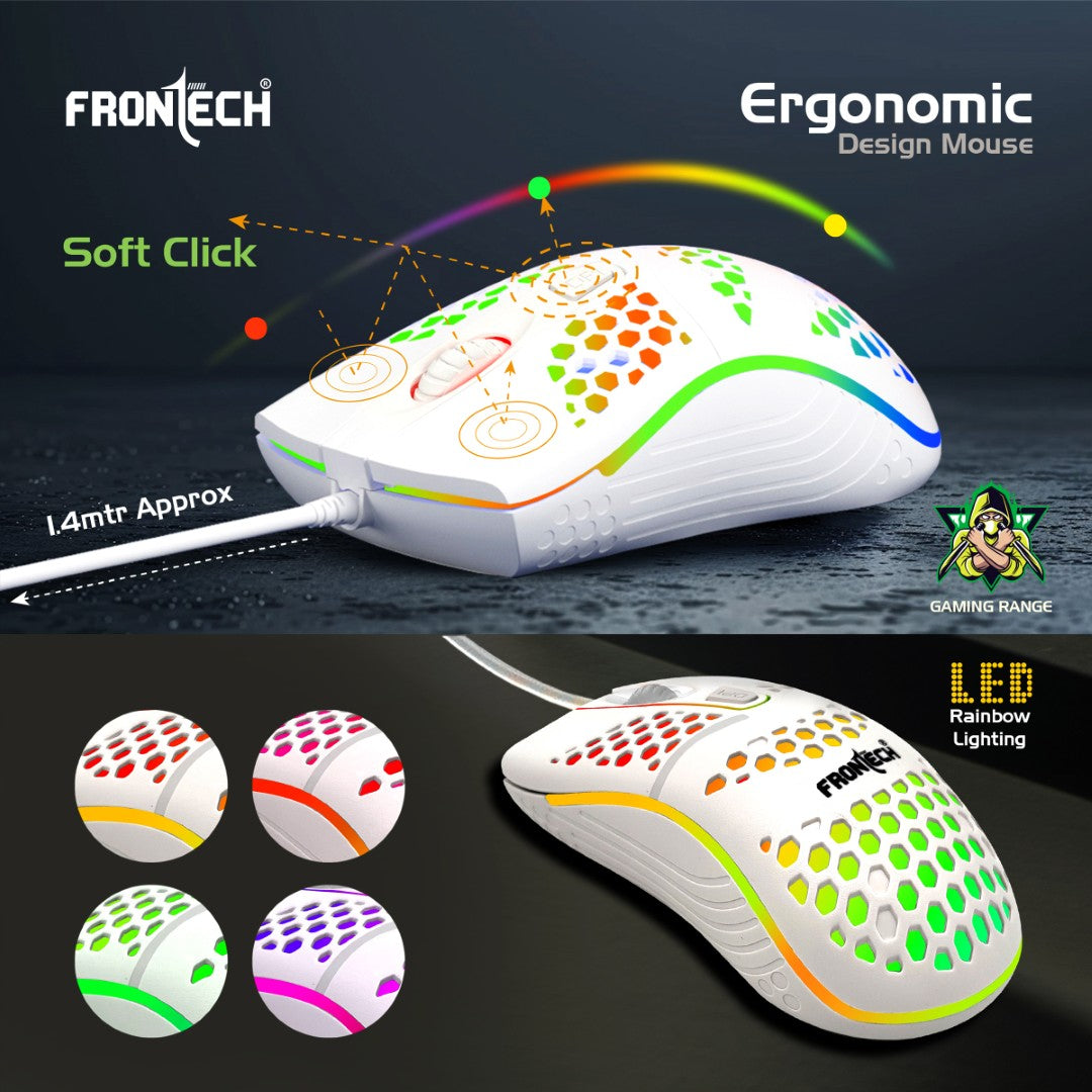 Frontech Nova Knight Wired Gaming Set: Rainbow LED, 104 Keys, 1600 DPI (KB-0045) Frontech Nova Knight Wired Gaming Set: Rainbow LED, 104 Keys, 1600 DPI (KB-0045)